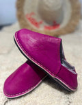Babouche marocaine en cuir rose — chaussure artisanale fait main au Maroc