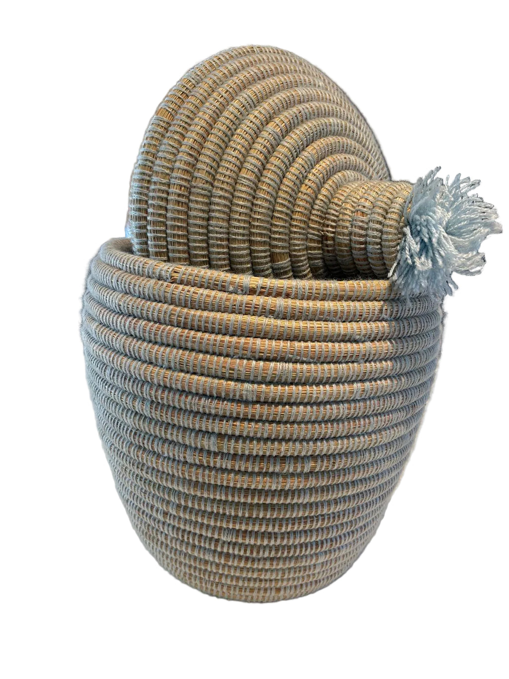 Pot berbère tressé à pompon — décoration artisanale marocaine, fait main au Maroc