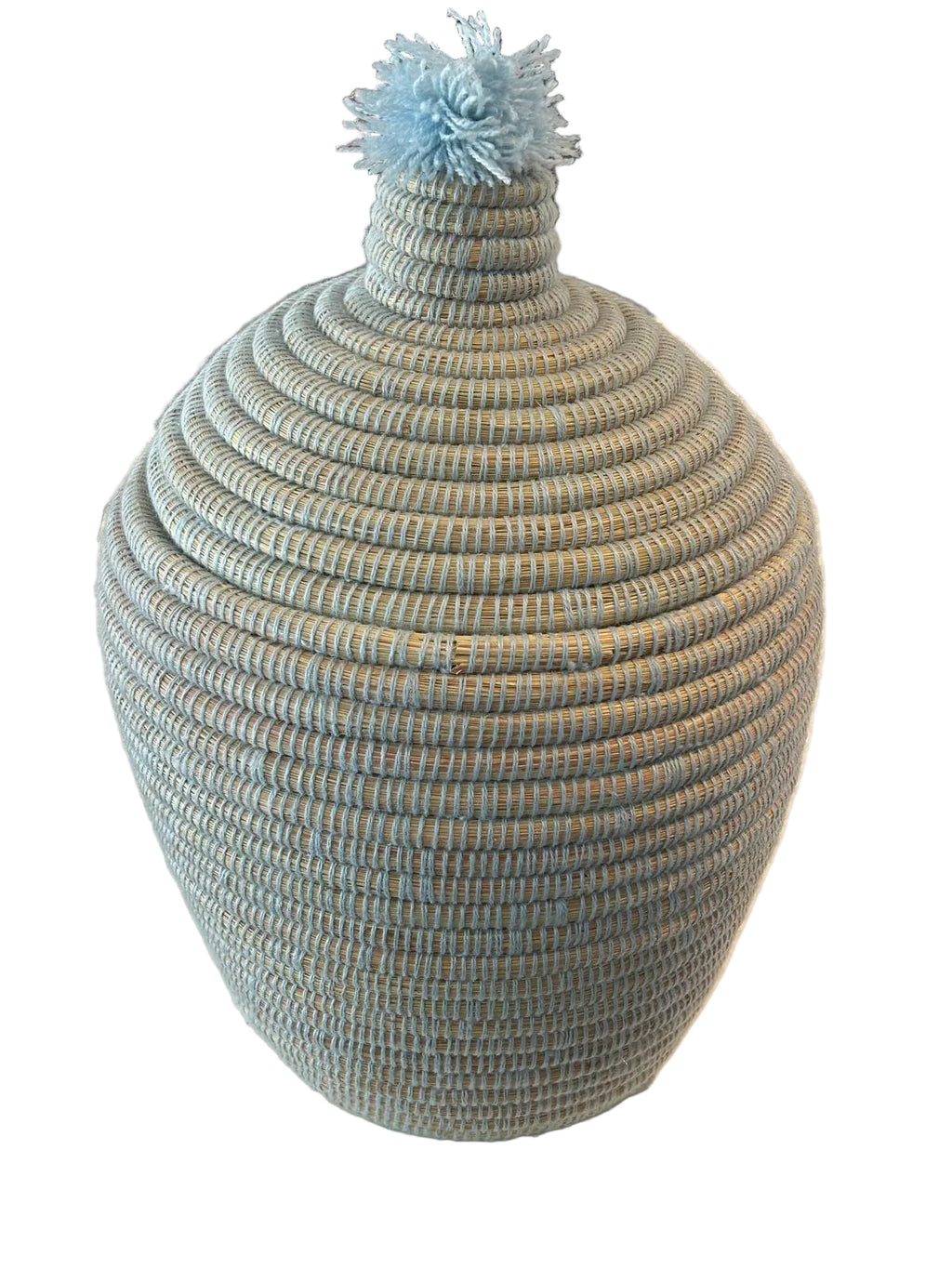 Pot berbère tressé à pompon — décoration artisanale marocaine, fait main au Maroc