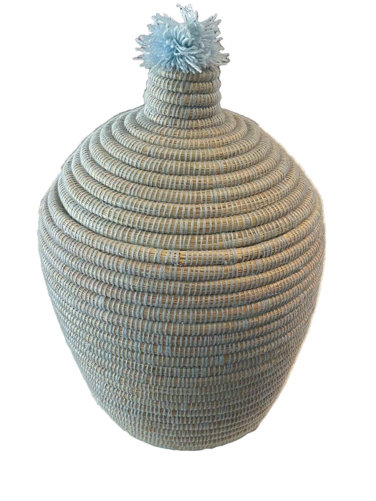 Pot berbère tressé à pompon — décoration artisanale marocaine, fait main au Maroc