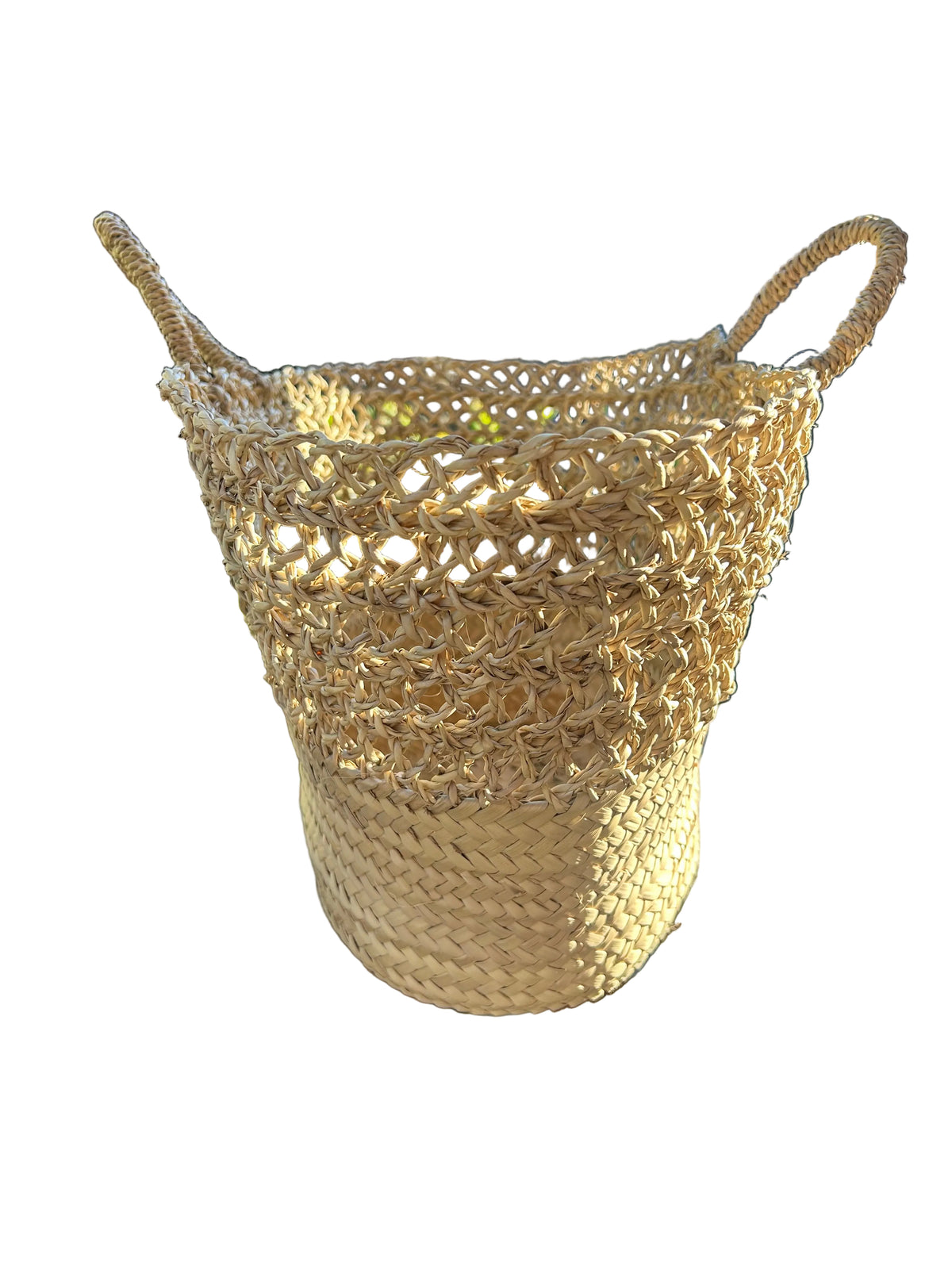 Panier ajouré Marrakchi en fibres naturelles — décoration artisanale marocaine, fait main au Maroc