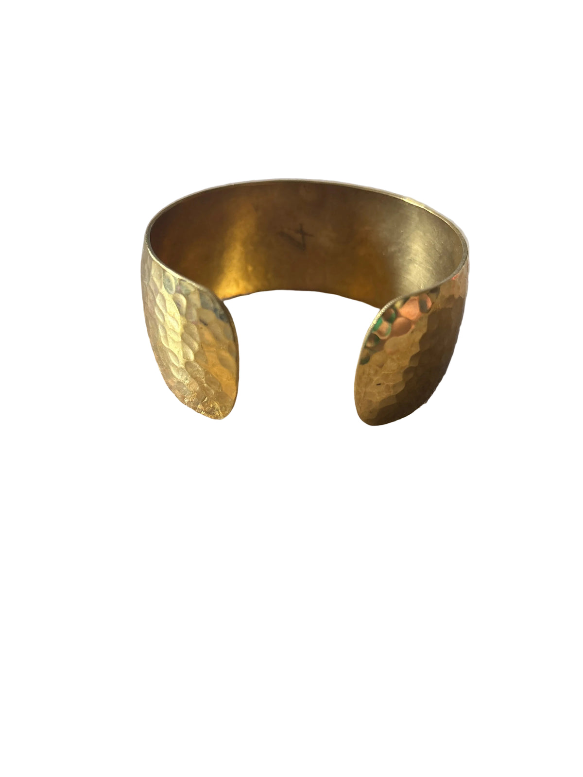 Bracelet Manchette en Laiton Martelé Doré