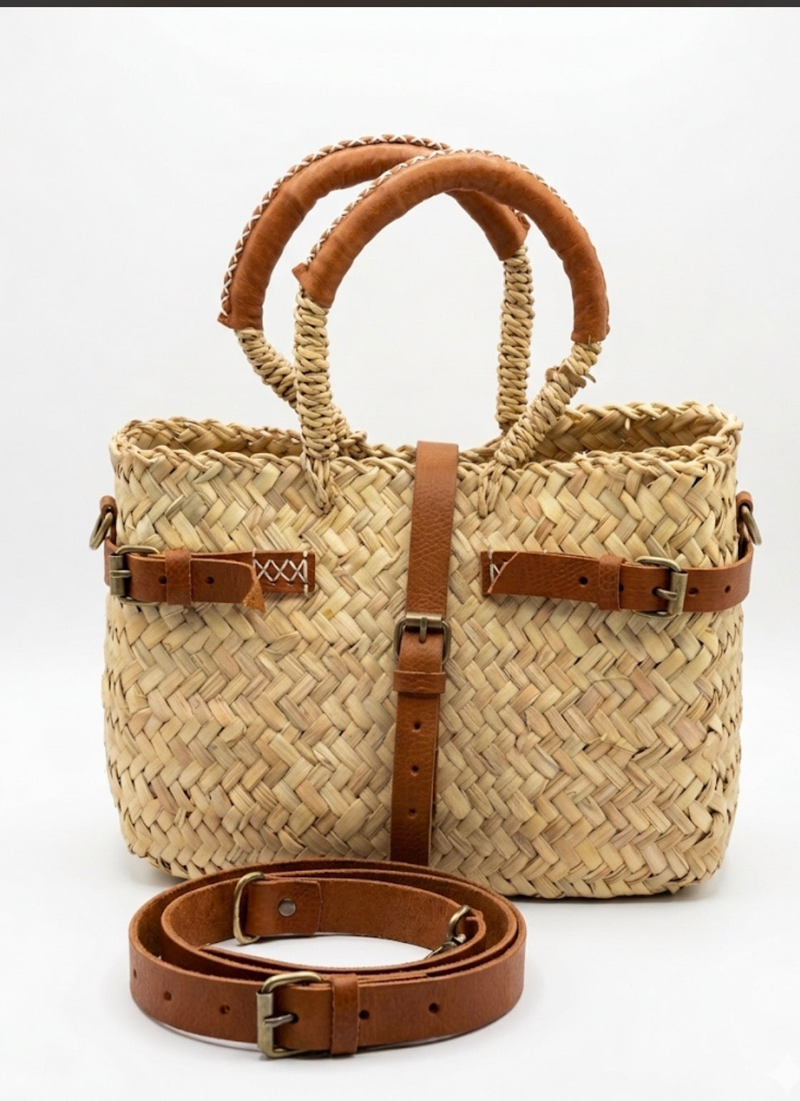 Sac à main artisanal marocain Selma — cuir naturel, pièce unique, fait main au Maroc