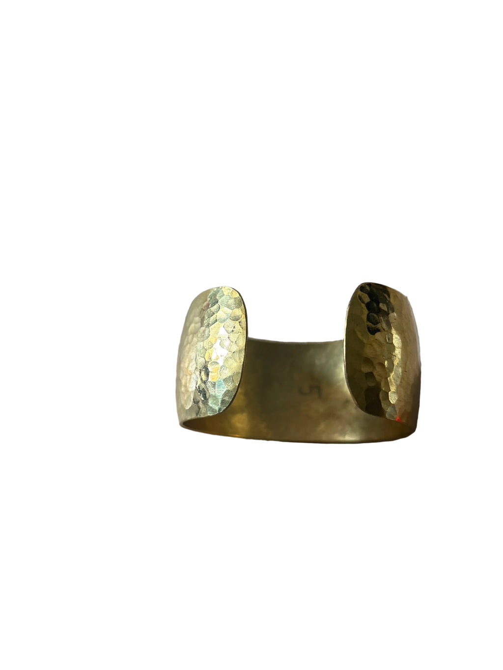 Bracelet Manchette en Laiton Martelé Doré