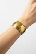 Bracelet Manchette en Laiton Martelé Doré