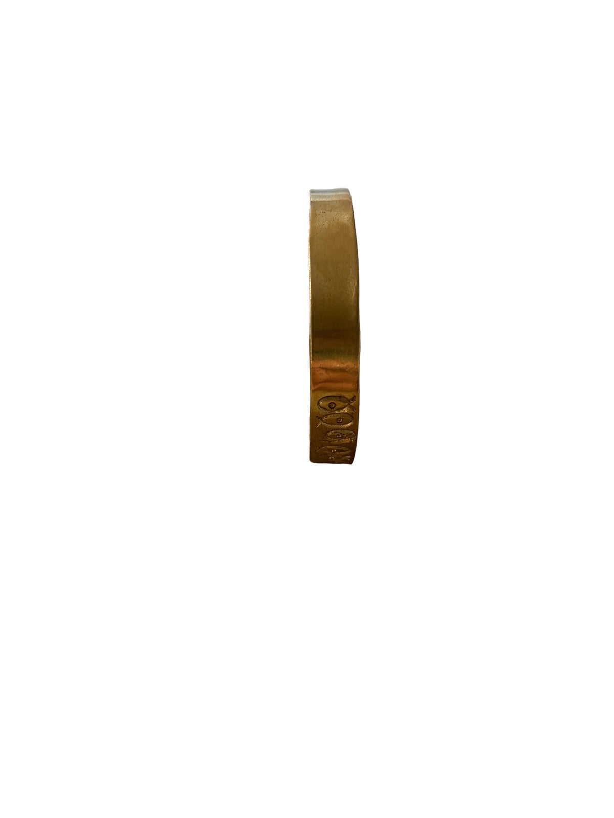 Bracelet manchette en laiton doré décor