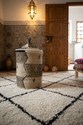 Panier de rangement XXL grand format avec couvercle — fait main au Maroc