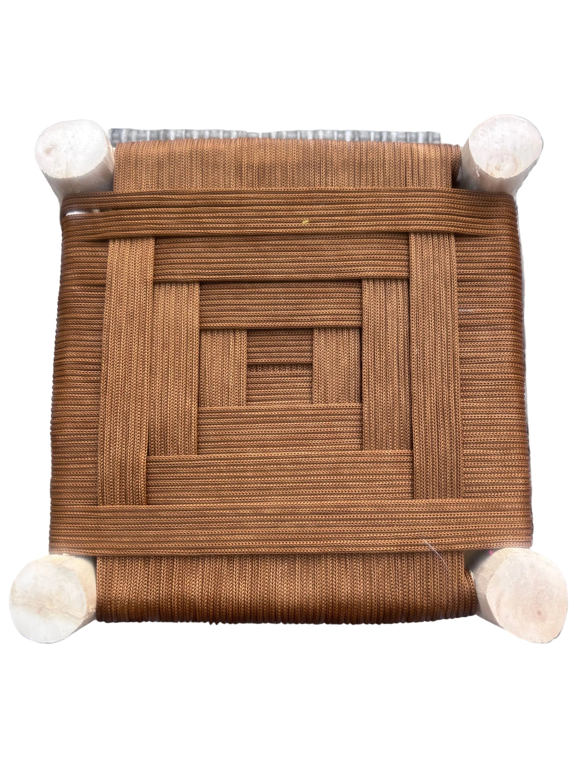 Tabouret en bois d'eucalyptus et cordes de nylon — mobilier artisanal marocain fait main