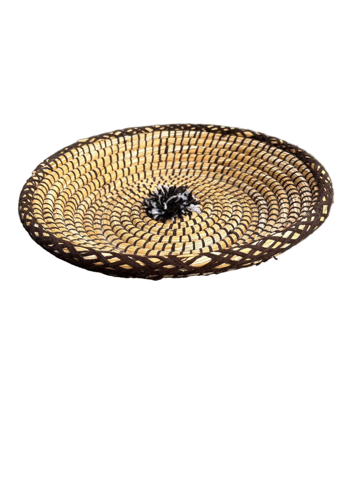 Plateau en fibre naturelle — décoration artisanale marocaine, fait main au Maroc