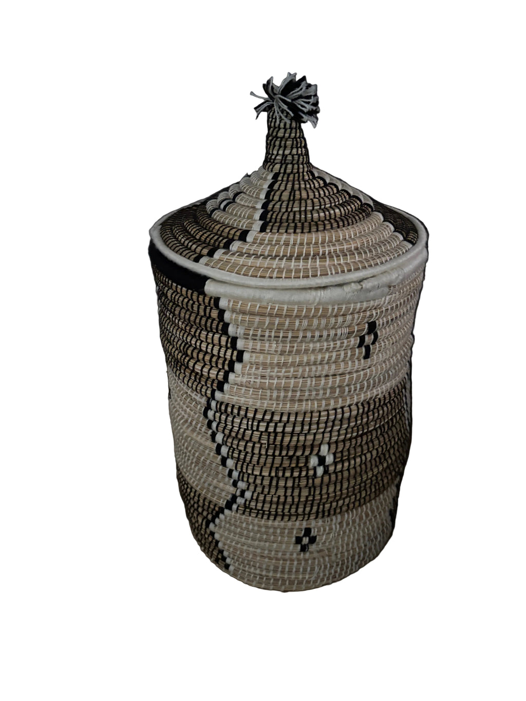 Panier de rangement XXL grand format avec couvercle — fait main au Maroc