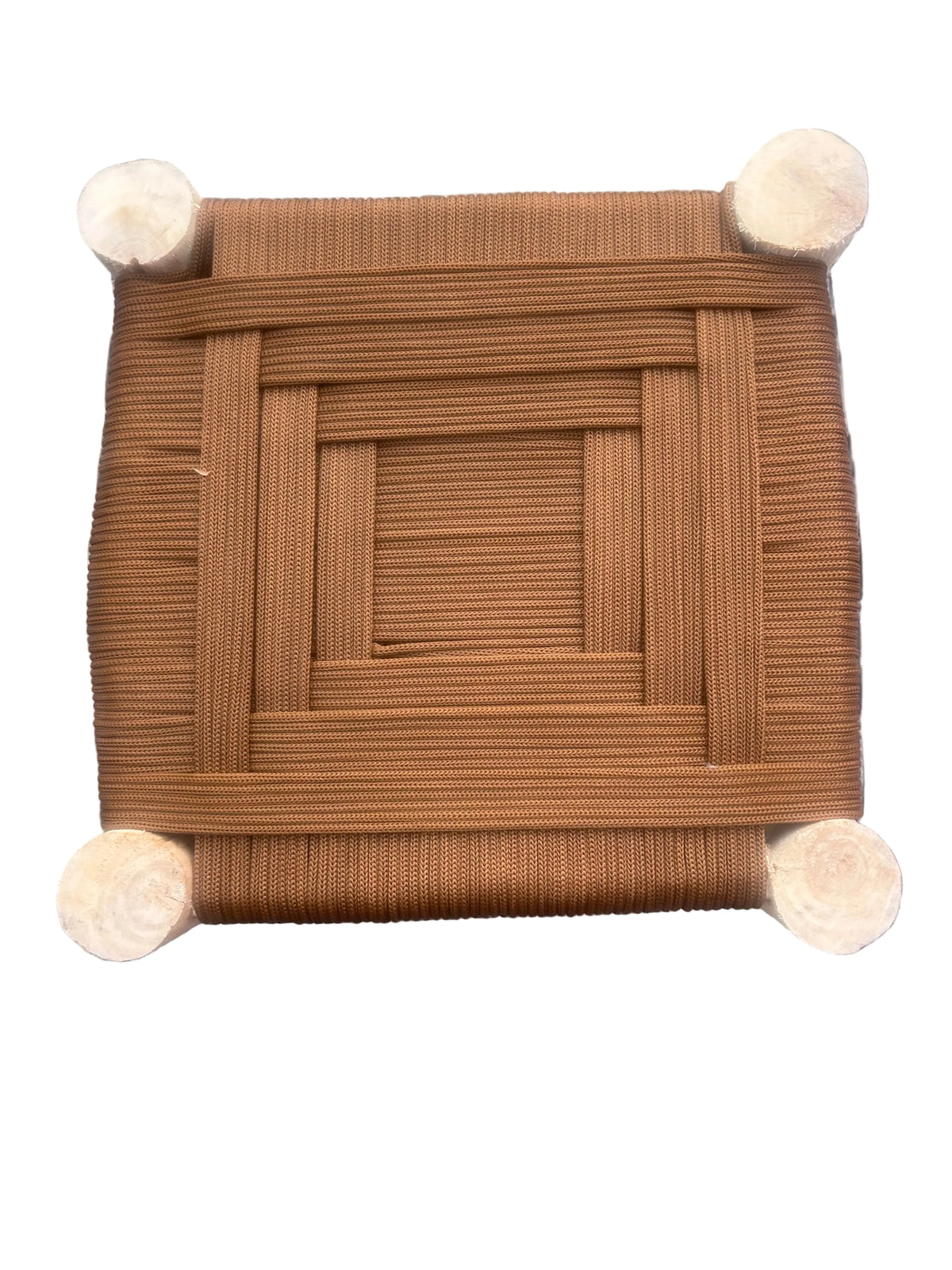Tabouret en bois d'eucalyptus et cordes de nylon — mobilier artisanal marocain fait main