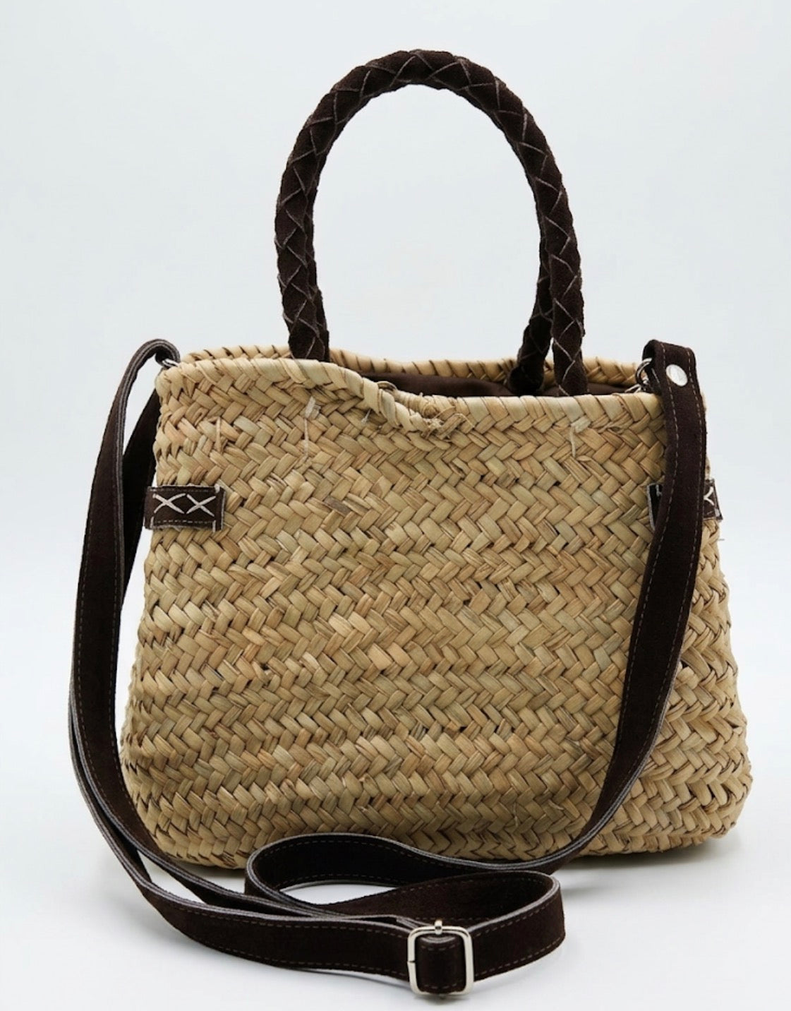 Sac à main artisanal marocain Samia — cuir naturel, pièce unique, fait main au Maroc