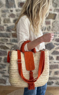 Sac à main artisanal marocain Safia — cuir naturel, pièce unique, fait main au Maroc