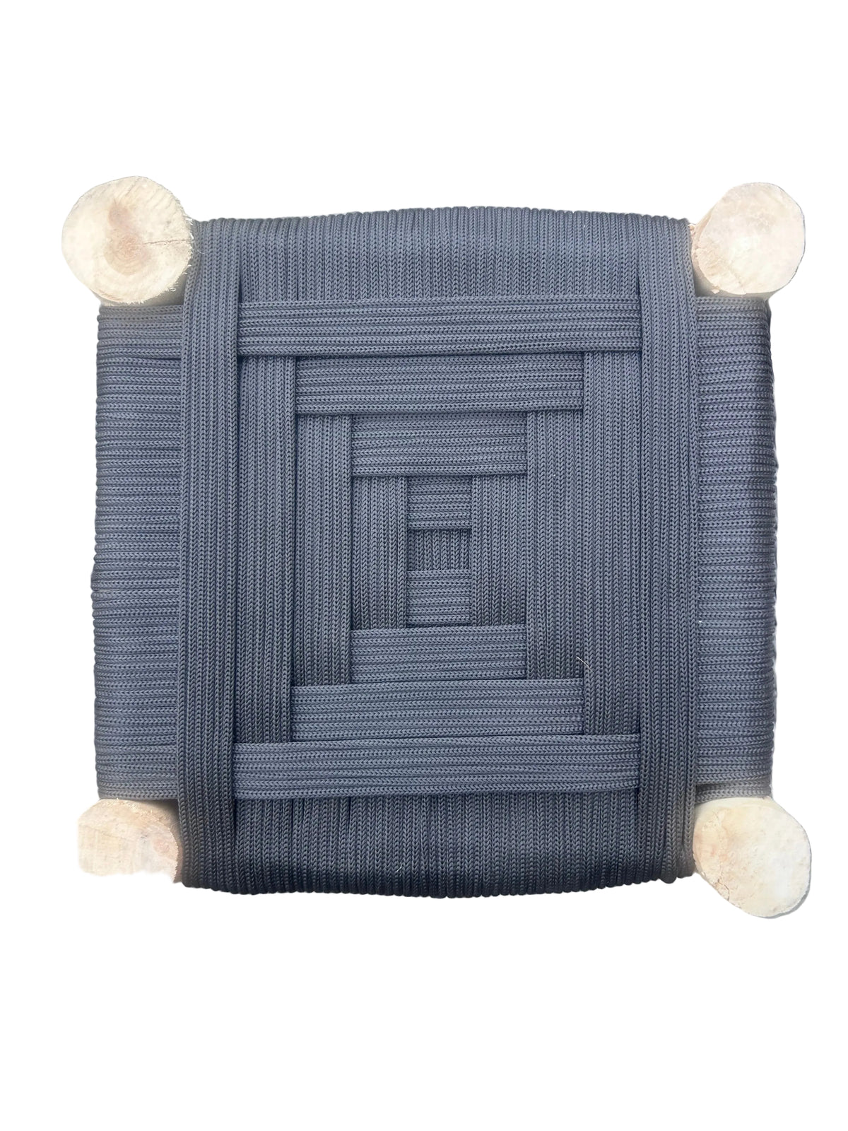 Tabouret en bois d'eucalyptus et cordes de nylon — mobilier artisanal marocain fait main