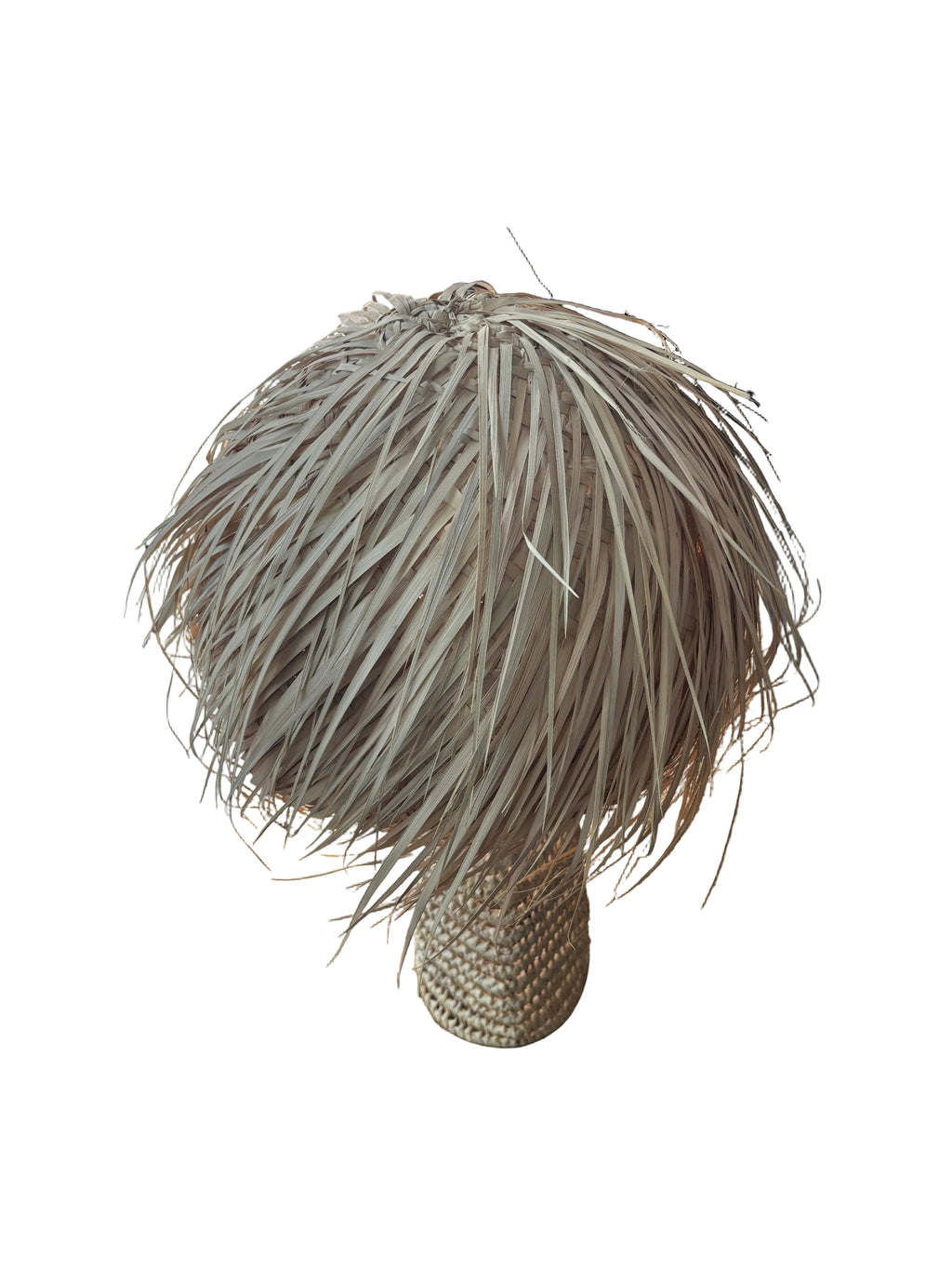 Lampe à poser tressée en fibres naturelles H 85 cm — artisanat marocain fait main