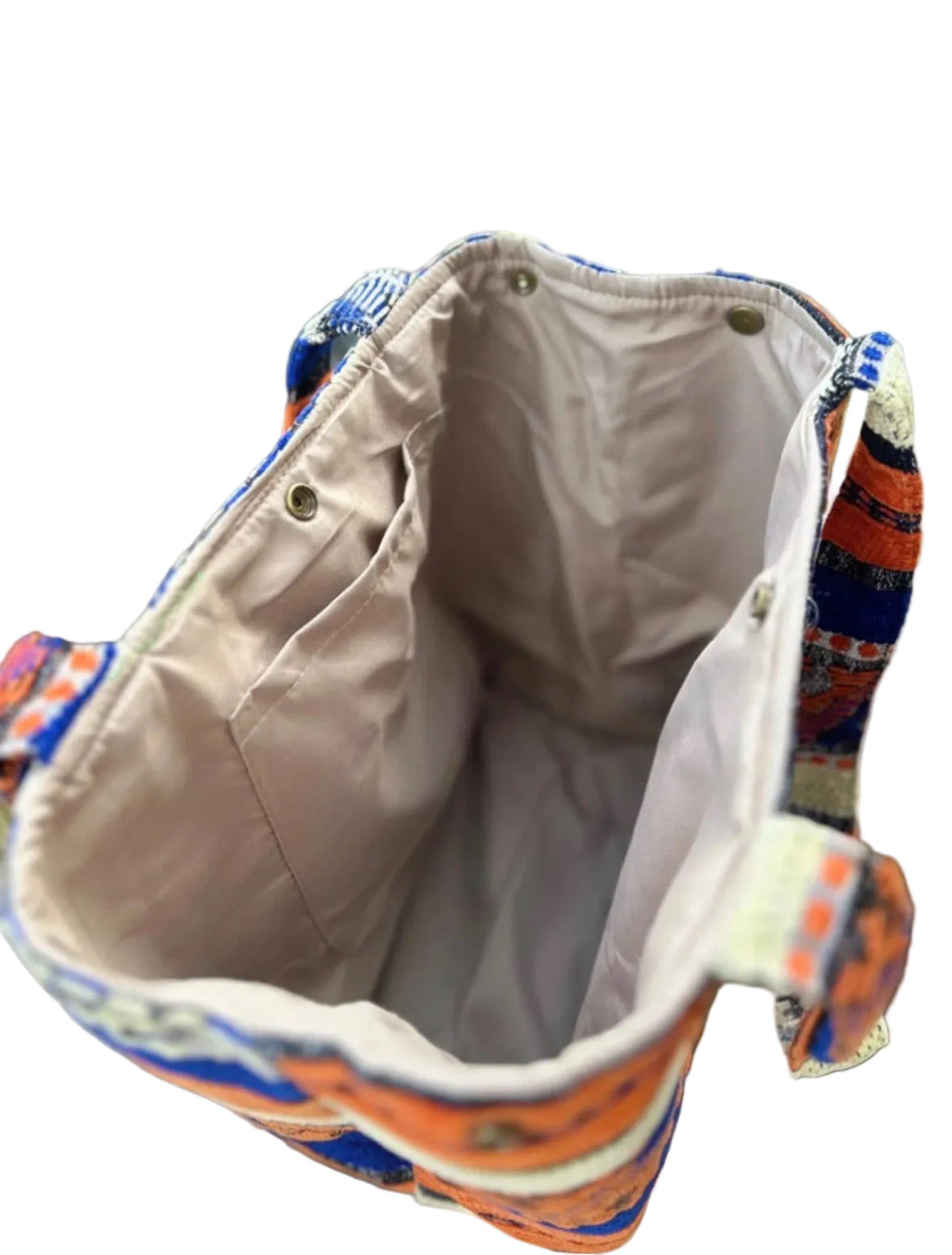 Sac shopping en velours et doublure coton taille L — artisanat marocain fait main