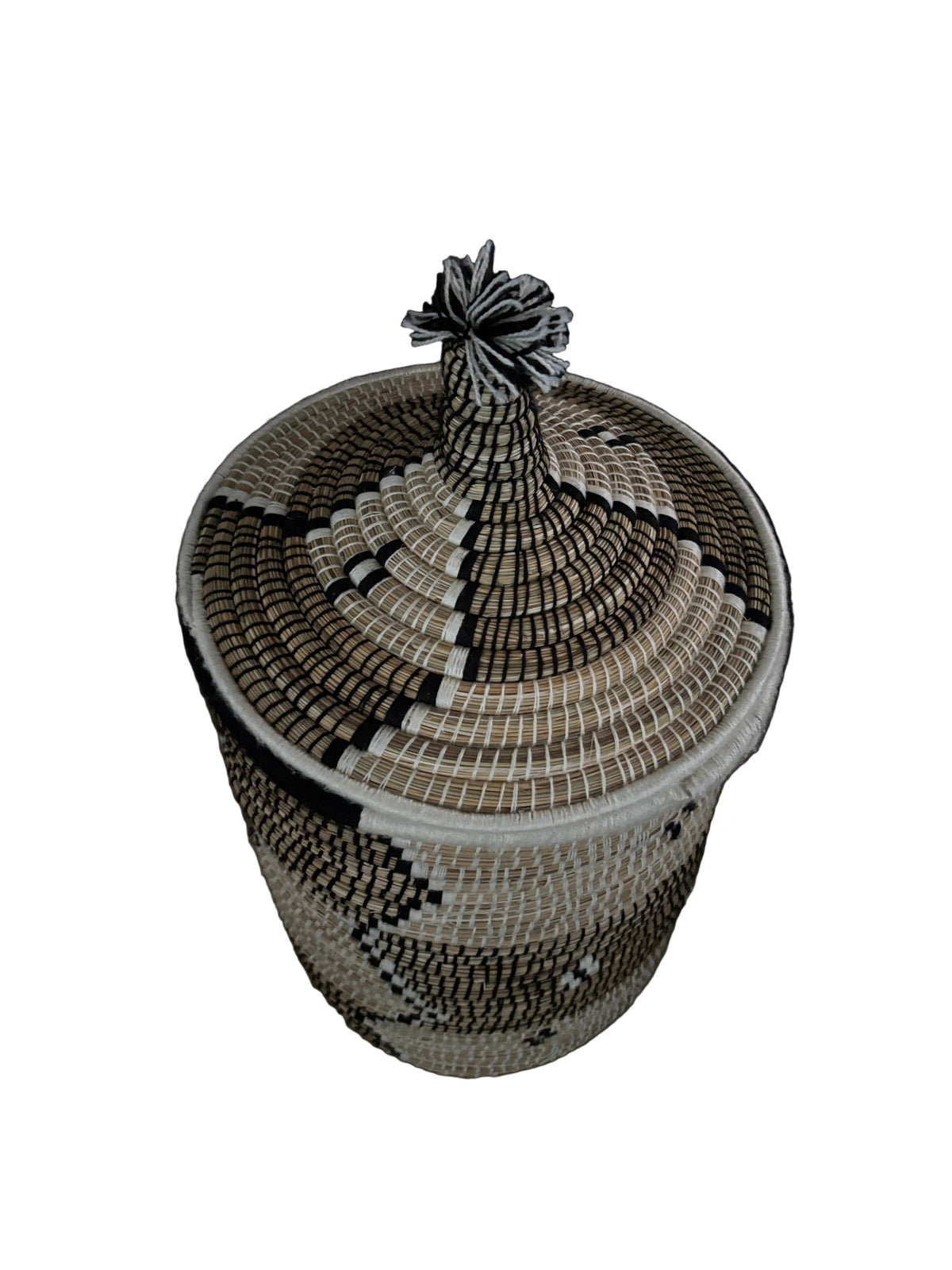 Panier de rangement XXL grand format avec couvercle — fait main au Maroc