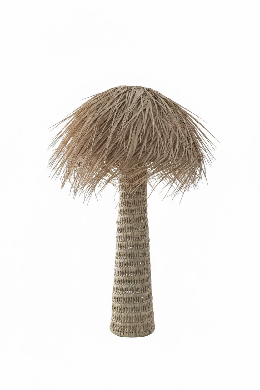 Lampe à poser tressée en fibres naturelles H 85 cm — artisanat marocain fait main