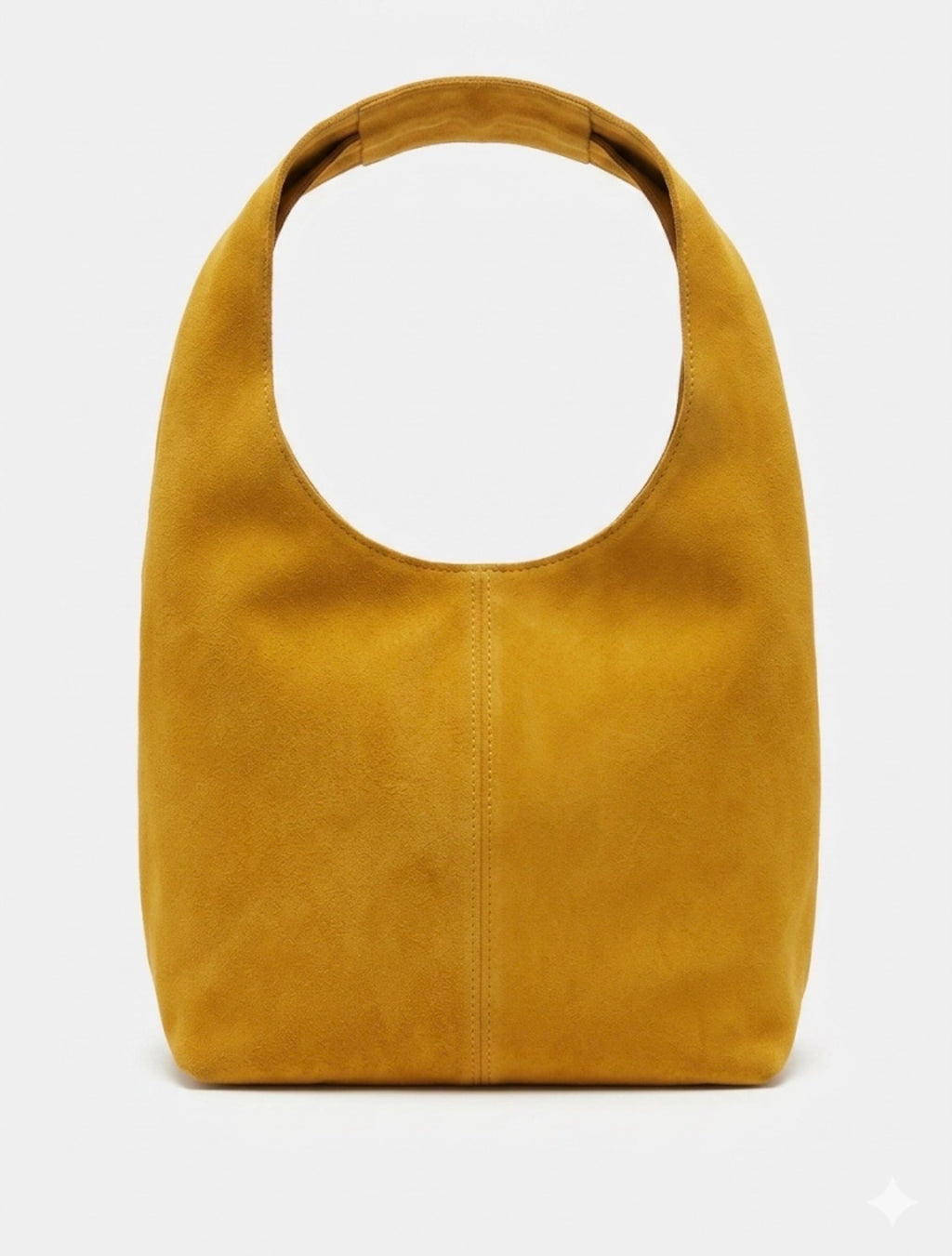 Sac hobo en suédine jaune moutarde — fait main au Maroc