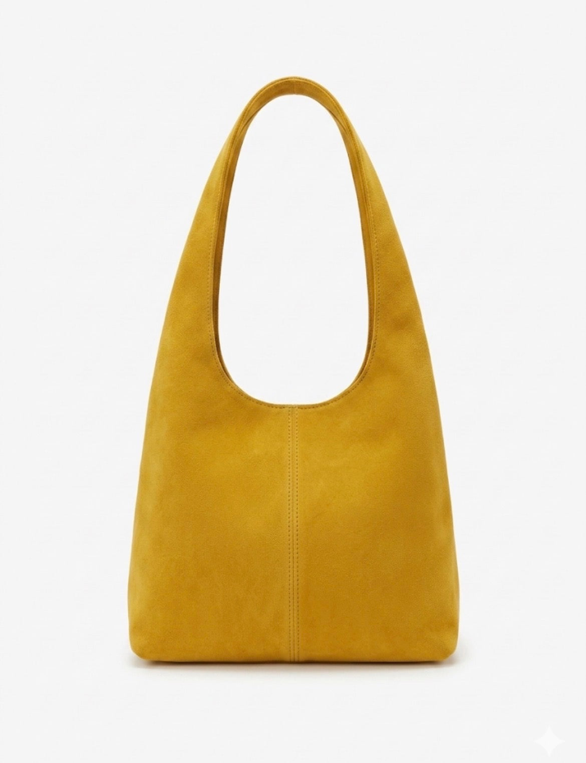 Sac hobo en suédine jaune moutarde — fait main au Maroc