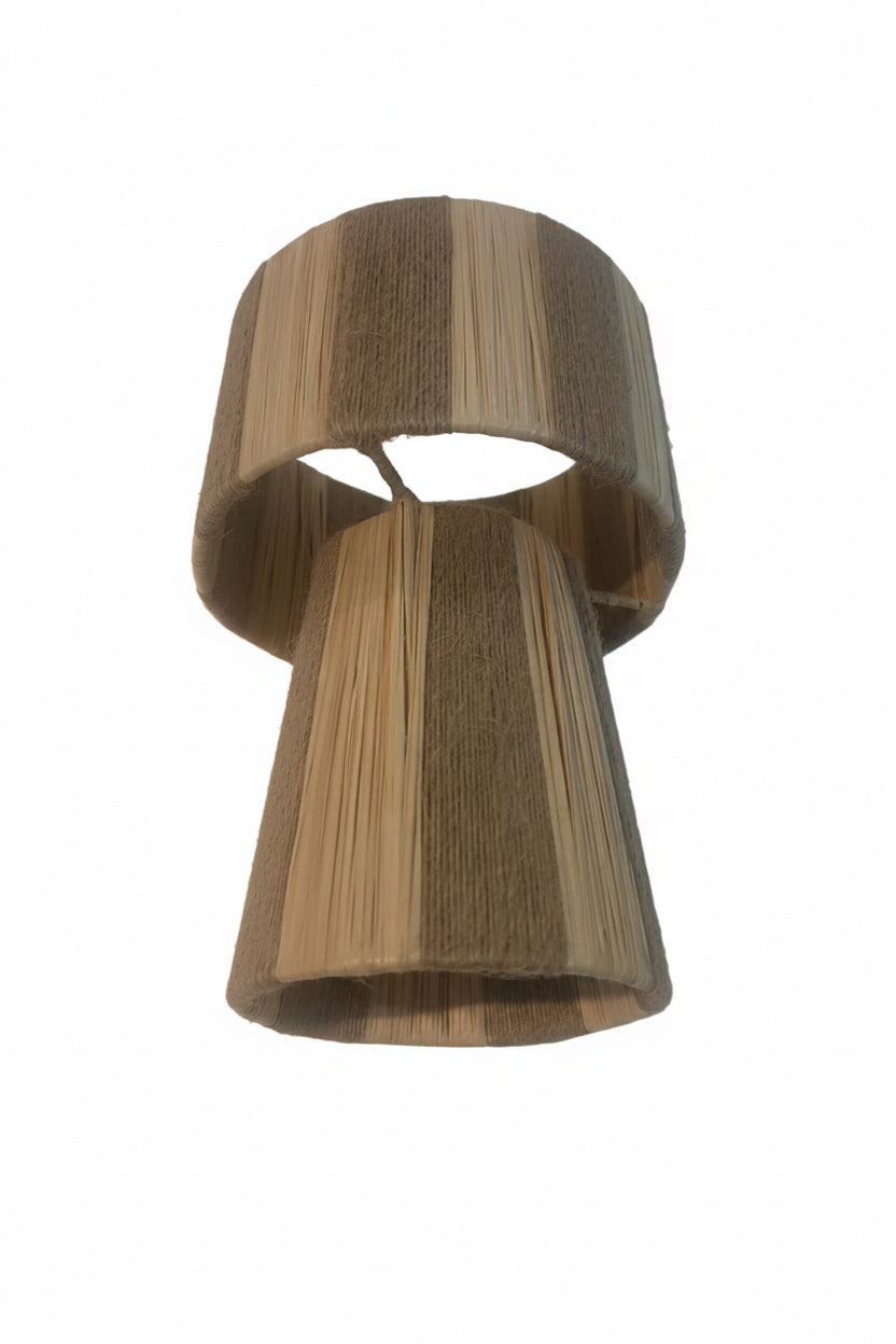 Lampe à poser en raphia et corde — artisanat marocain fait main