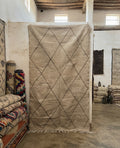 Tapis kilim berbère losanges naturels — 160 x 100 cm tissé main pièce unique Maroc