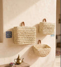 Lot de 3 paniers tressés en fibre naturelle — décoration artisanale marocaine, fait main au Maroc