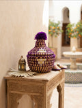 Panier berbère forme tajine – Pompon violet