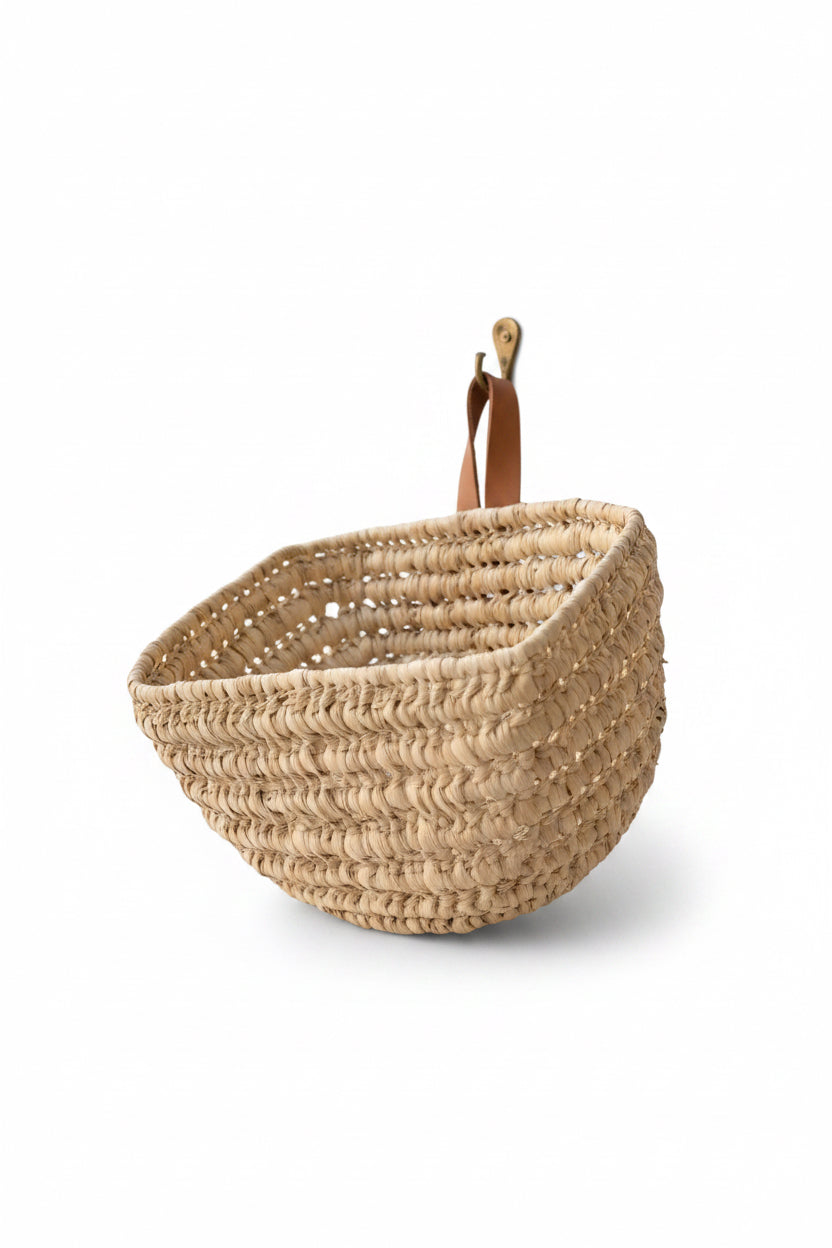 Lot de 3 paniers tressés en fibre naturelle — décoration artisanale marocaine, fait main au Maroc
