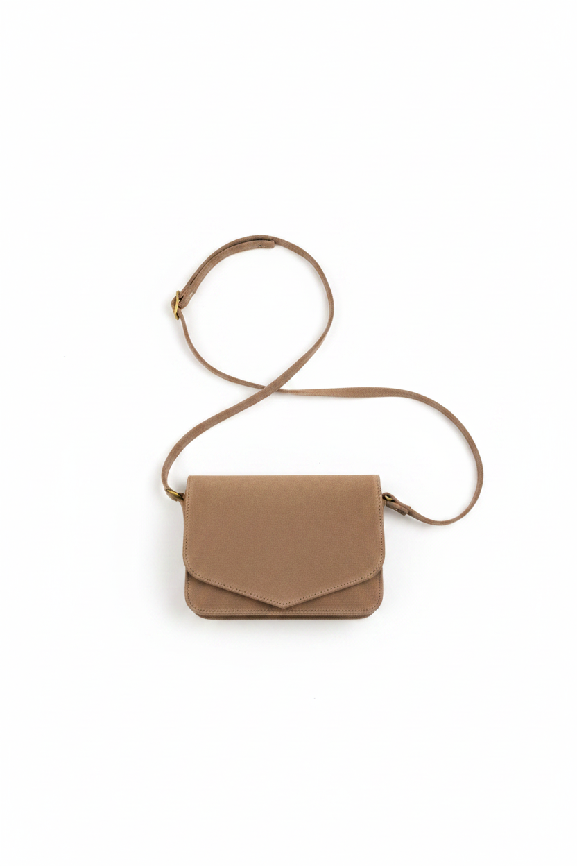 Sac à main en cuir artisanal marocain Sophia — coloris beige pièce unique, fait main au Maroc