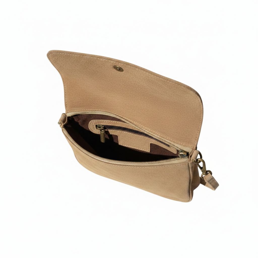 Sac à main en cuir artisanal marocain Sophia — coloris beige pièce unique, fait main au Maroc