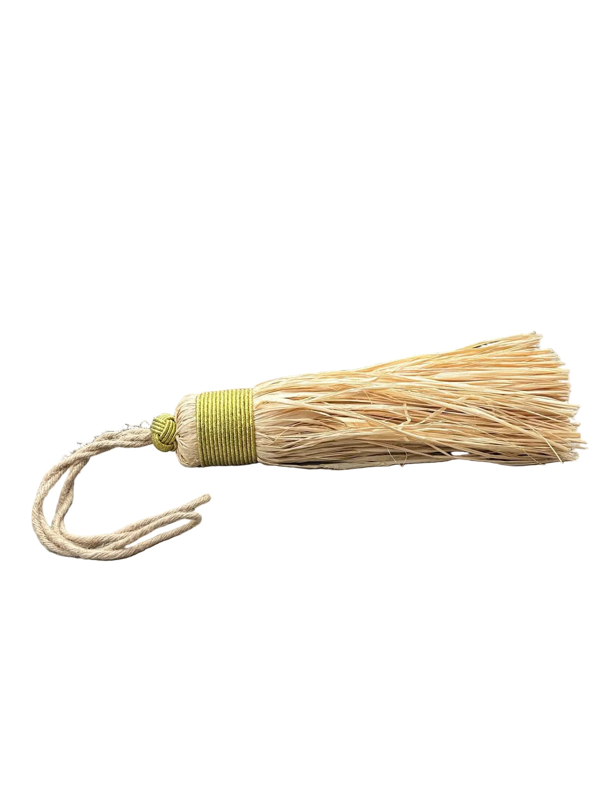 Lot de 2 pompons en raphia fil doré — décoration artisanale marocaine fait main