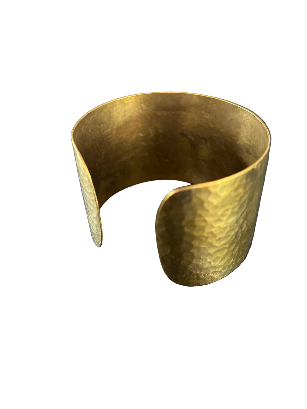 Bracelet Manchette en Laiton Martelé Doré