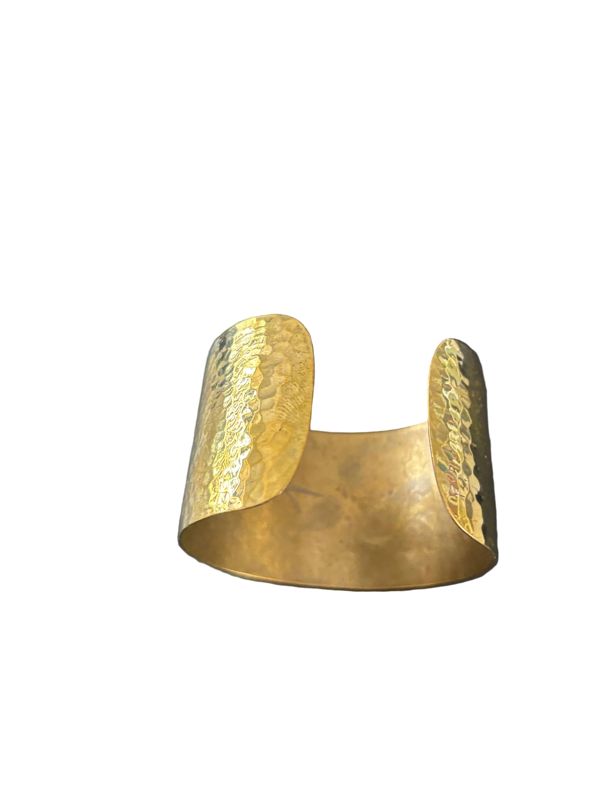 Bracelet Manchette en Laiton Martelé Doré