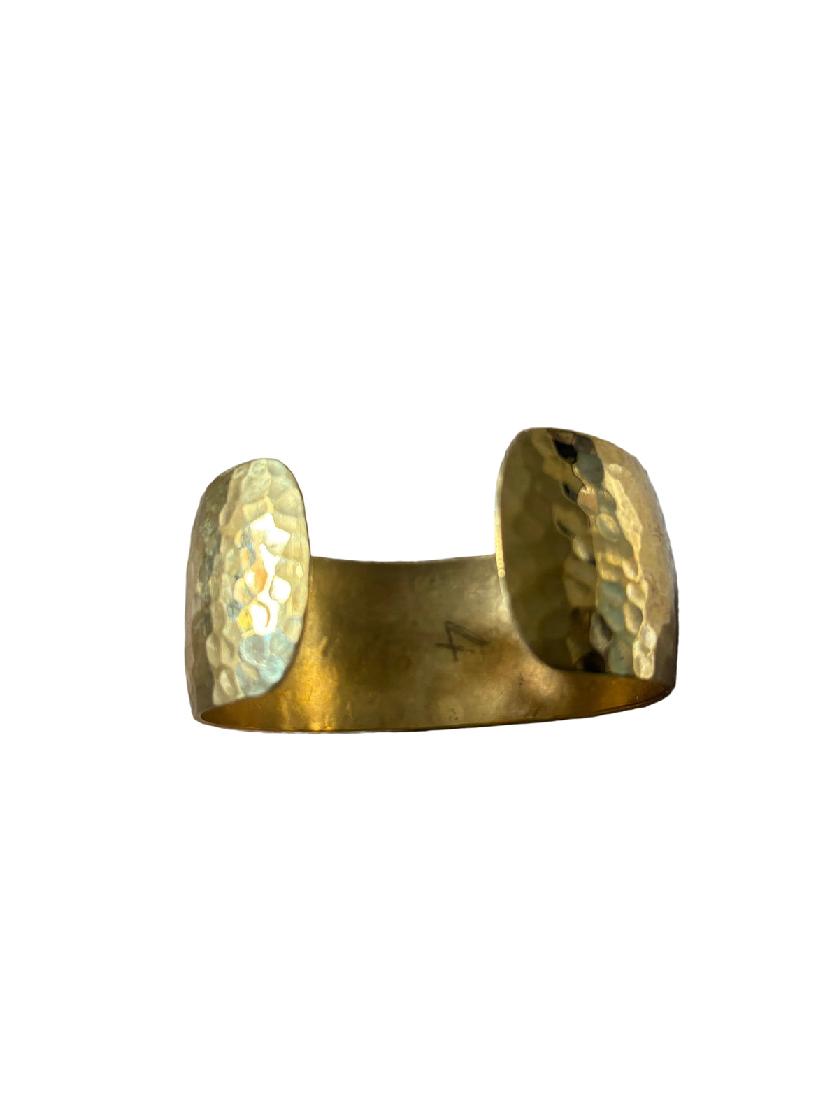 Bracelet Manchette en Laiton Martelé Doré