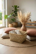 Panier de rangement en fibre naturelle — fait main au Maroc