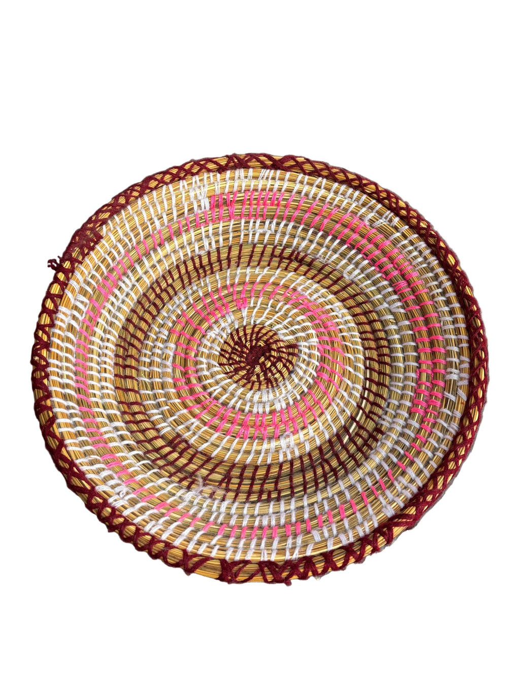 Plateau en fibre naturelle — décoration artisanale marocaine, fait main au Maroc