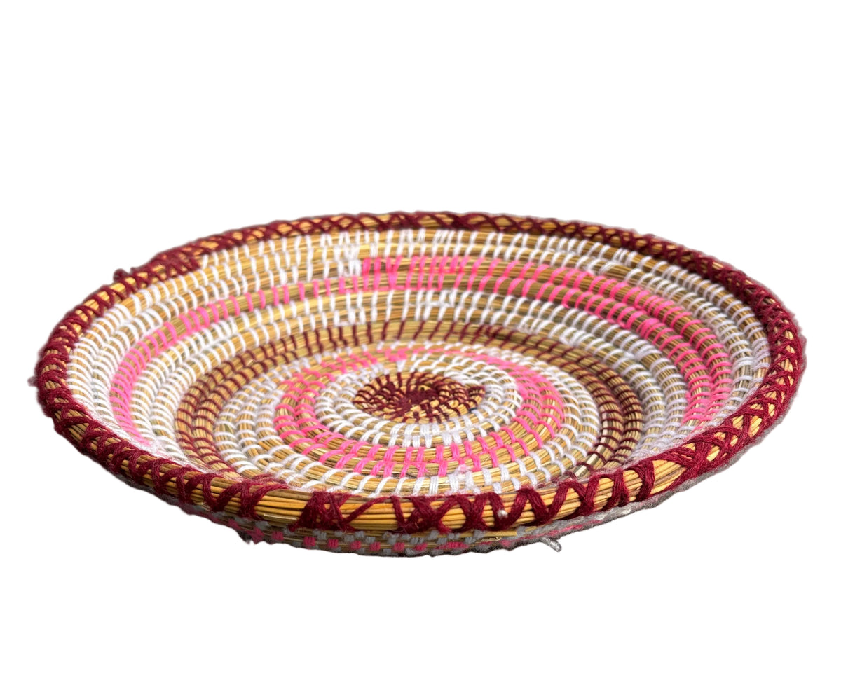 Plateau en fibre naturelle — décoration artisanale marocaine, fait main au Maroc