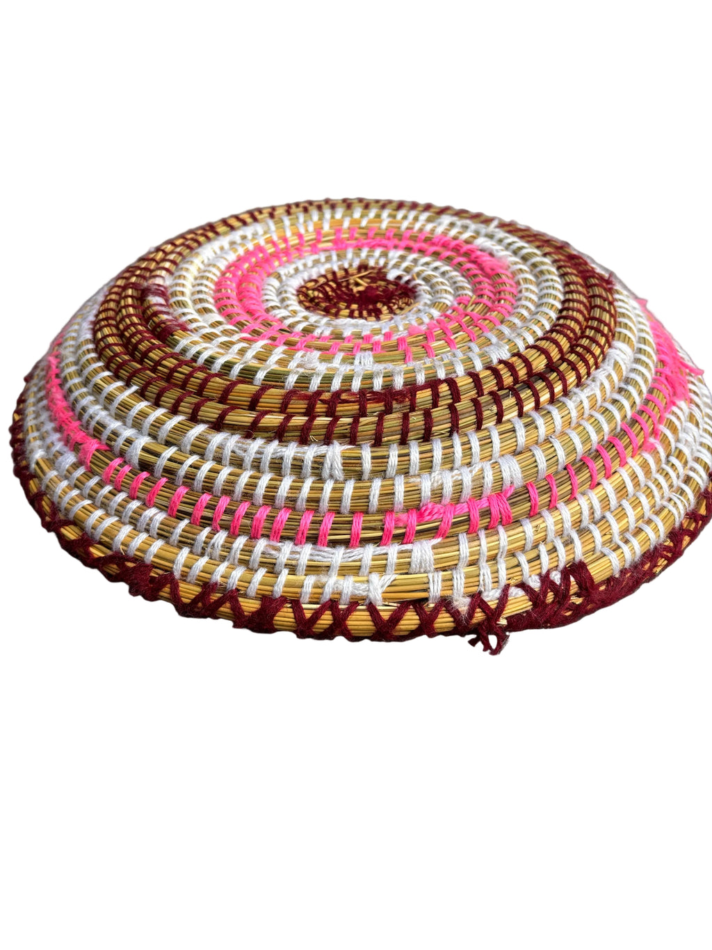 Plateau en fibre naturelle — décoration artisanale marocaine, fait main au Maroc