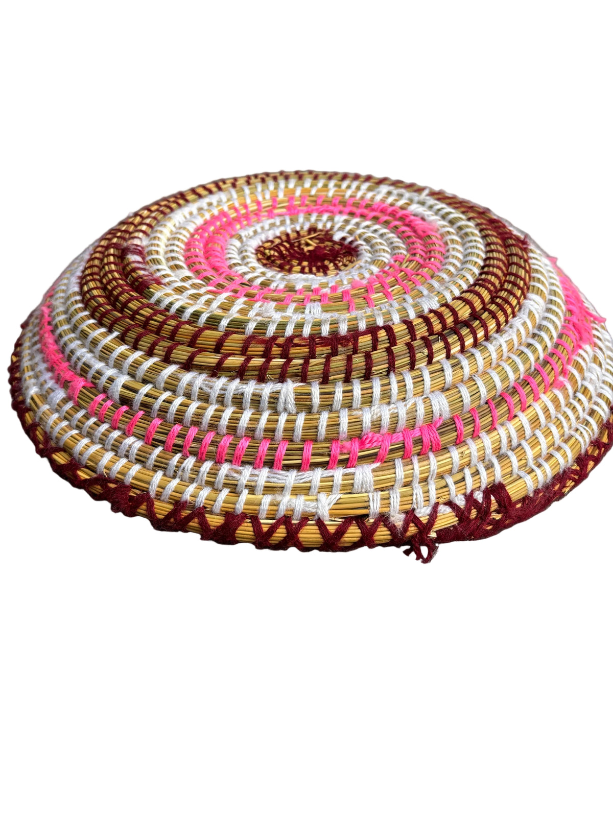 Plateau en fibre naturelle — décoration artisanale marocaine, fait main au Maroc