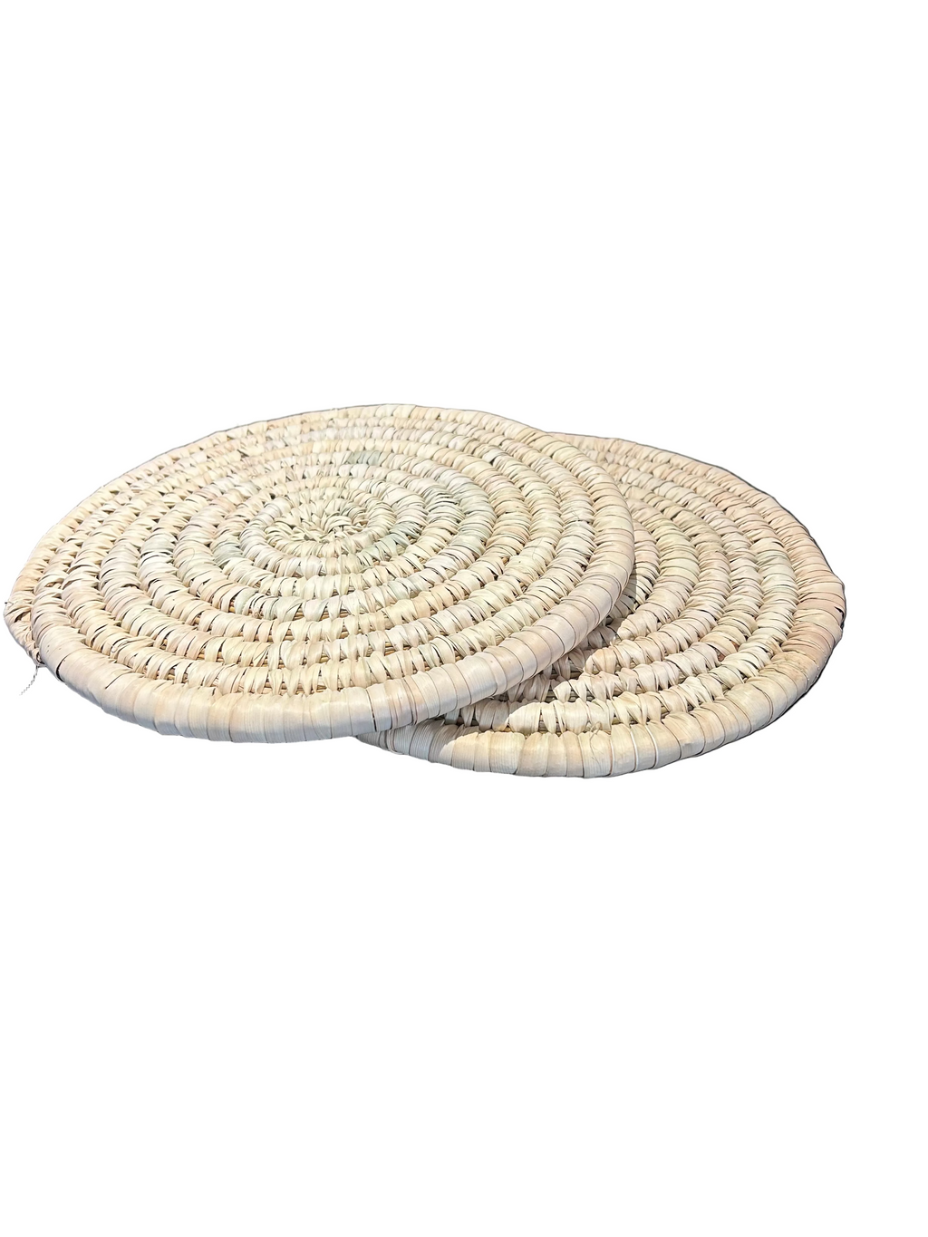 Dessous de plat tressé en fibre naturelle — fait main au Maroc