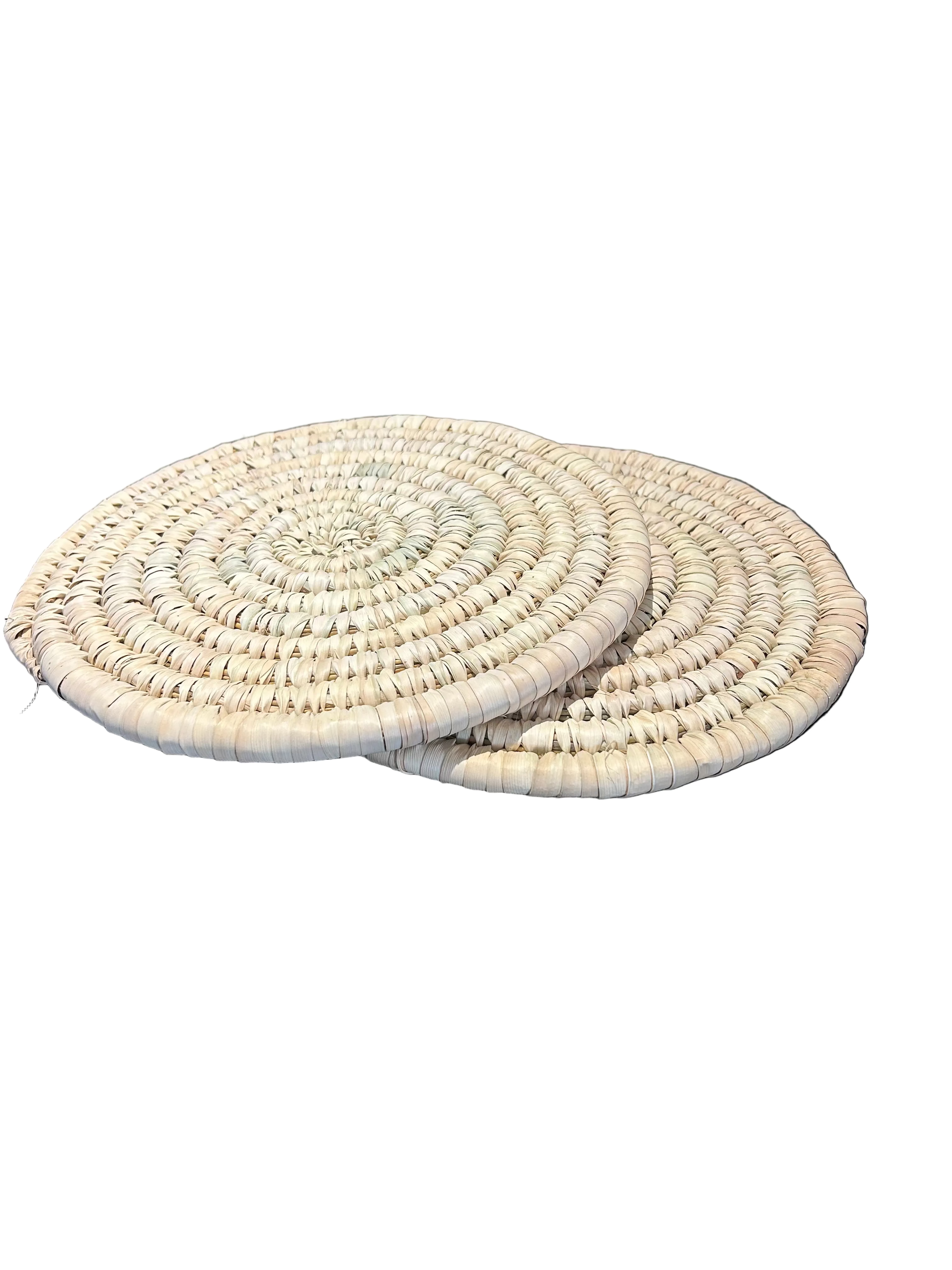 Dessous de plat tressé en fibre naturelle — fait main au Maroc