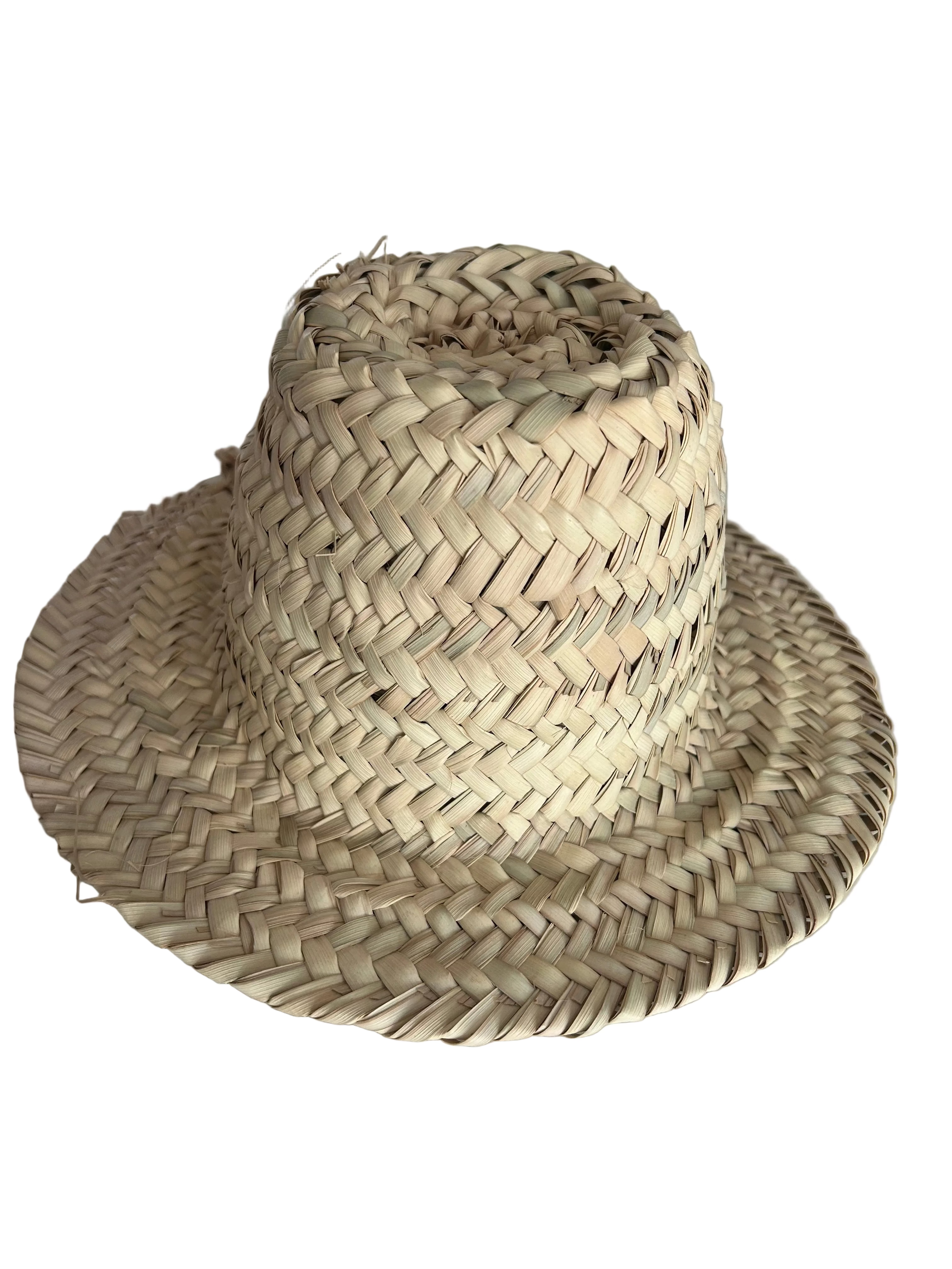 Chapeau de soleil enfant en fibre naturelle tressée — fait main au Maroc