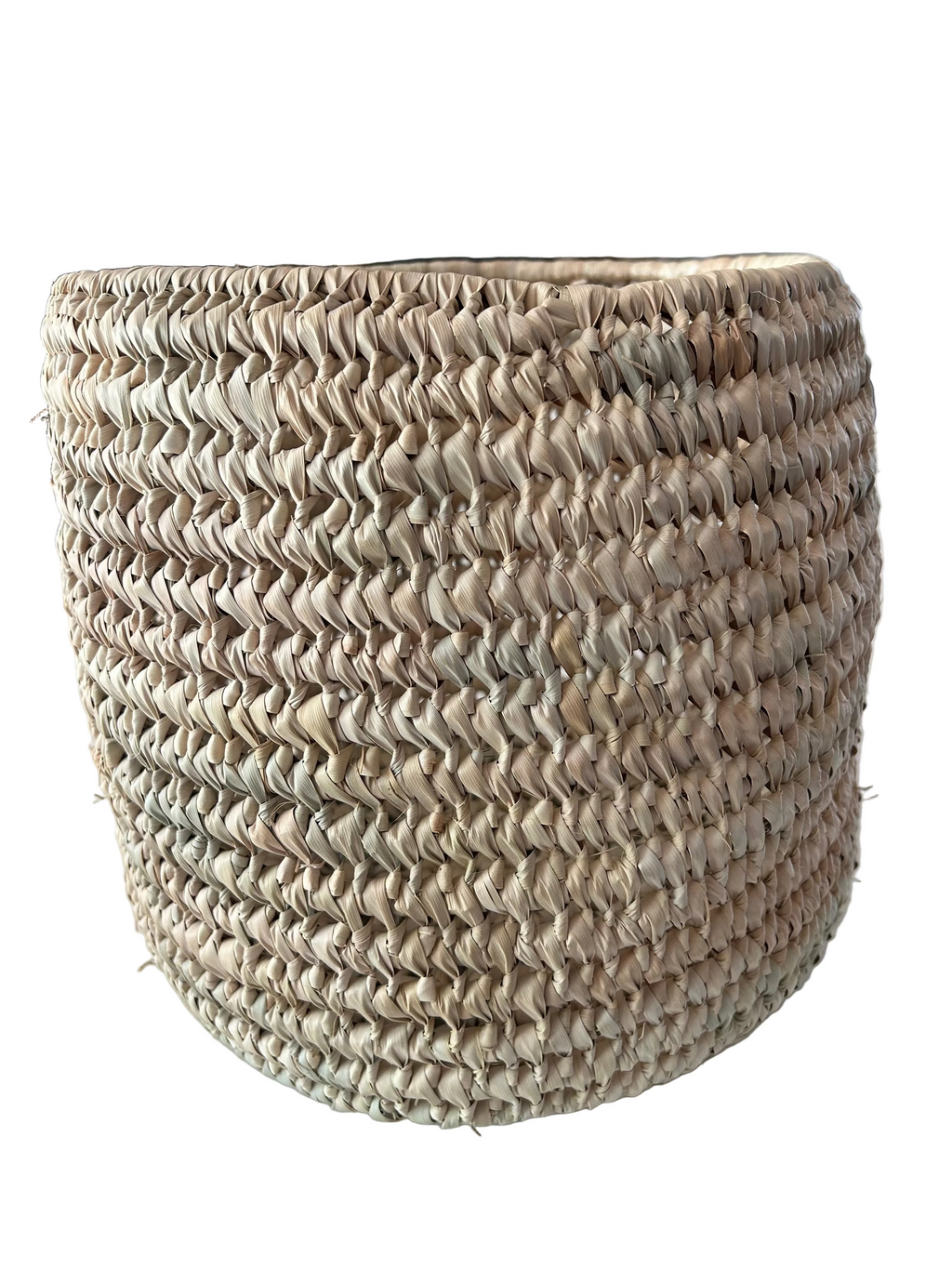 Lot de 2 paniers marocains tressés en fibre naturelle grand et petit modèle — fait main au Maroc
