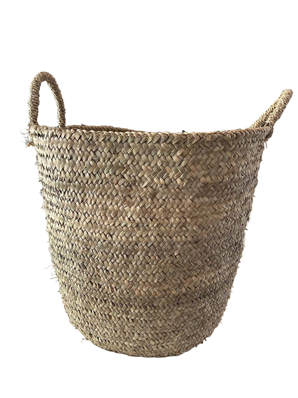 Panier de rangement marocain en feuille de palmier tressée — fait main au Maroc