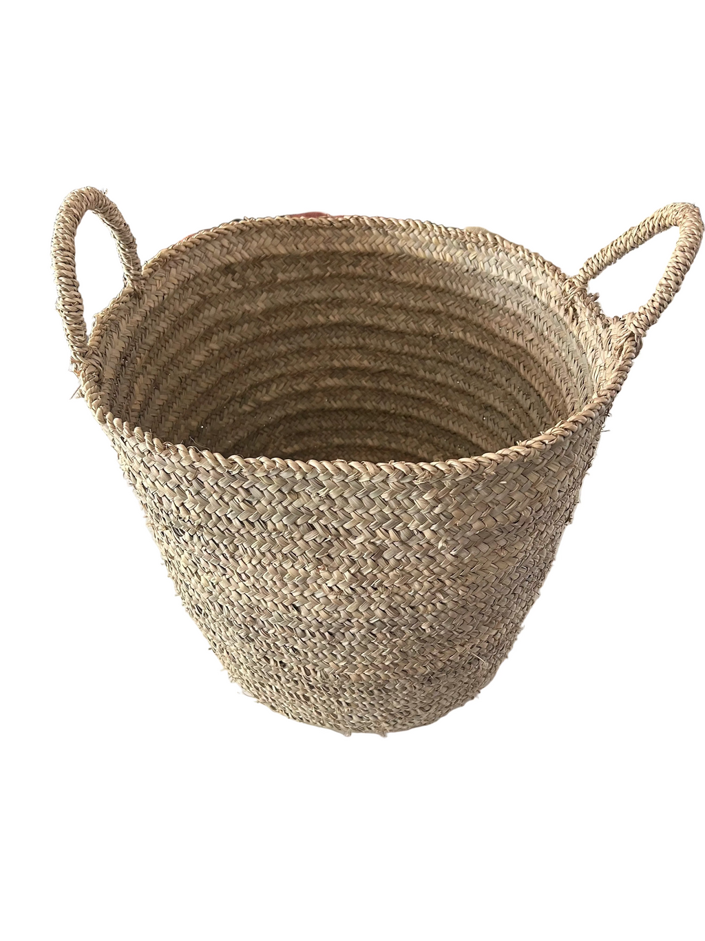 Panier de rangement marocain en feuille de palmier tressée — fait main au Maroc