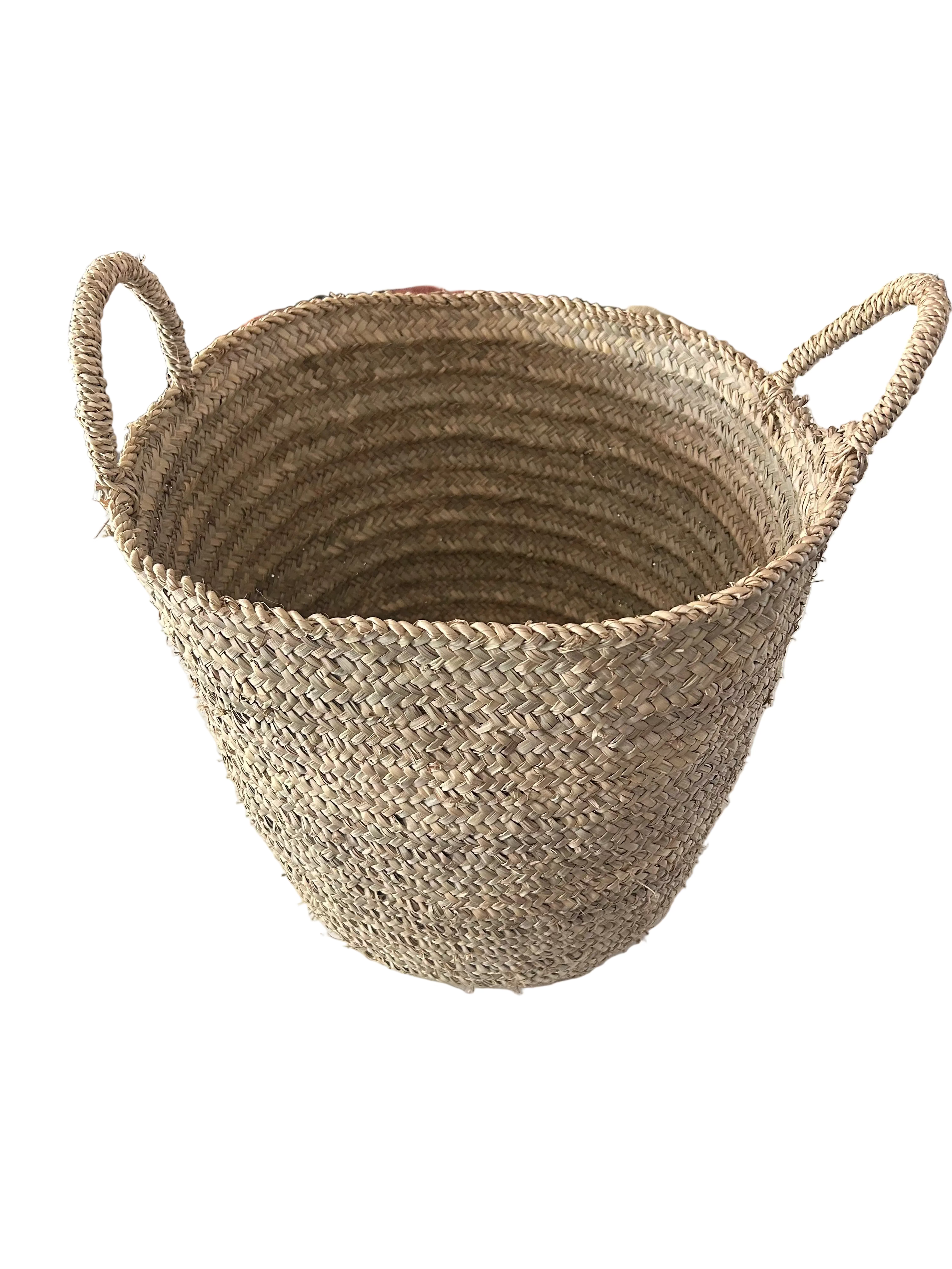 Panier de rangement marocain en feuille de palmier tressée — fait main au Maroc