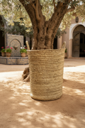 Panier de rangement marocain en feuille de palmier tressée — fait main au Maroc