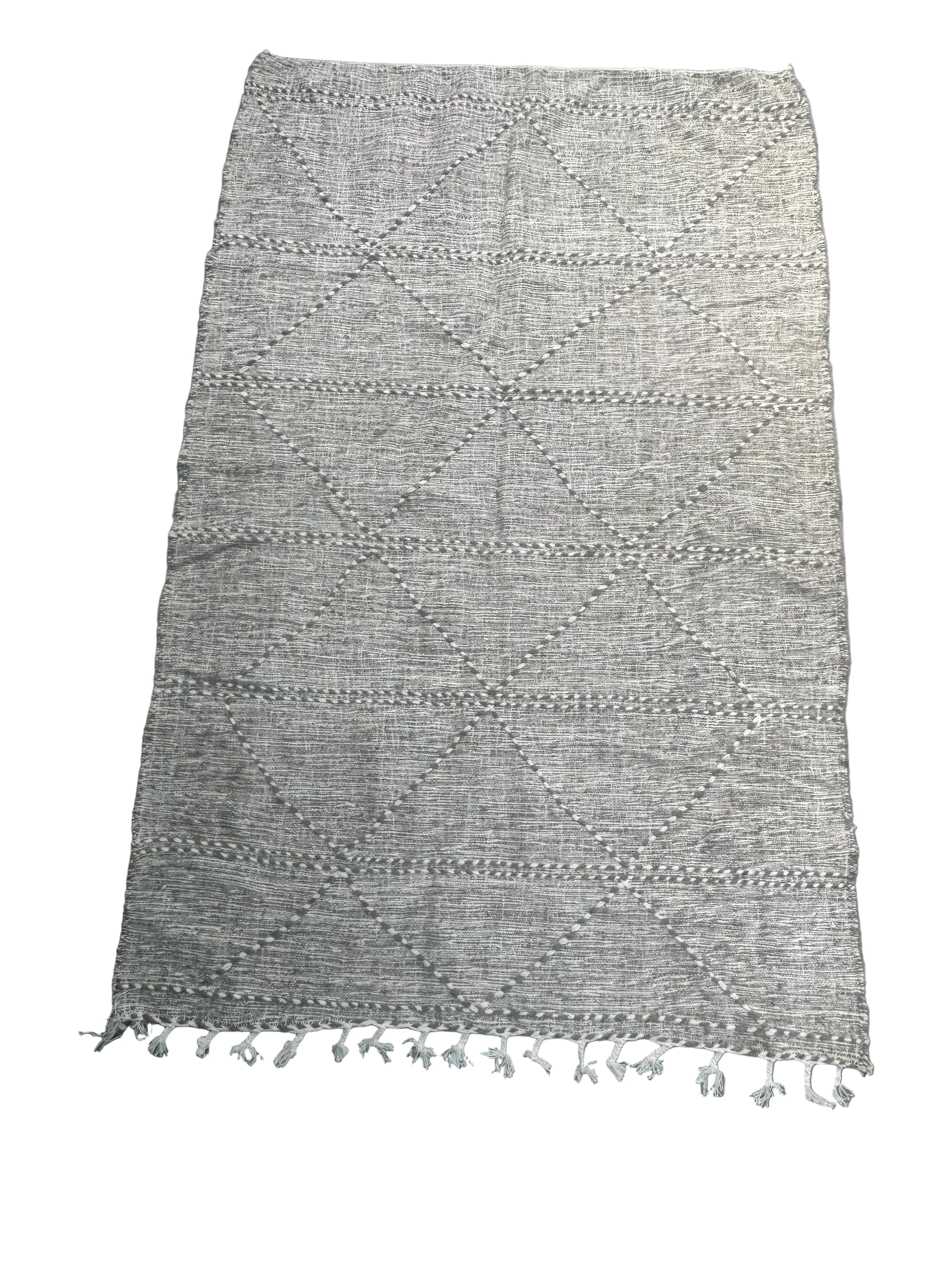 Tapis berbère kilim en laine et coton tissé main au Maroc — 250 x 160 cm pièce unique