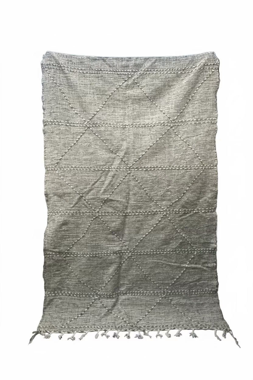 Tapis berbère kilim en laine et coton tissé main au Maroc — 250 x 160 cm pièce unique